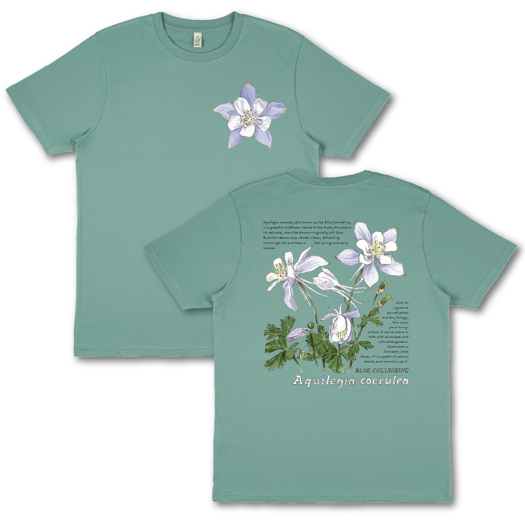 Blue Columbine 100% Organic Cotton Tee