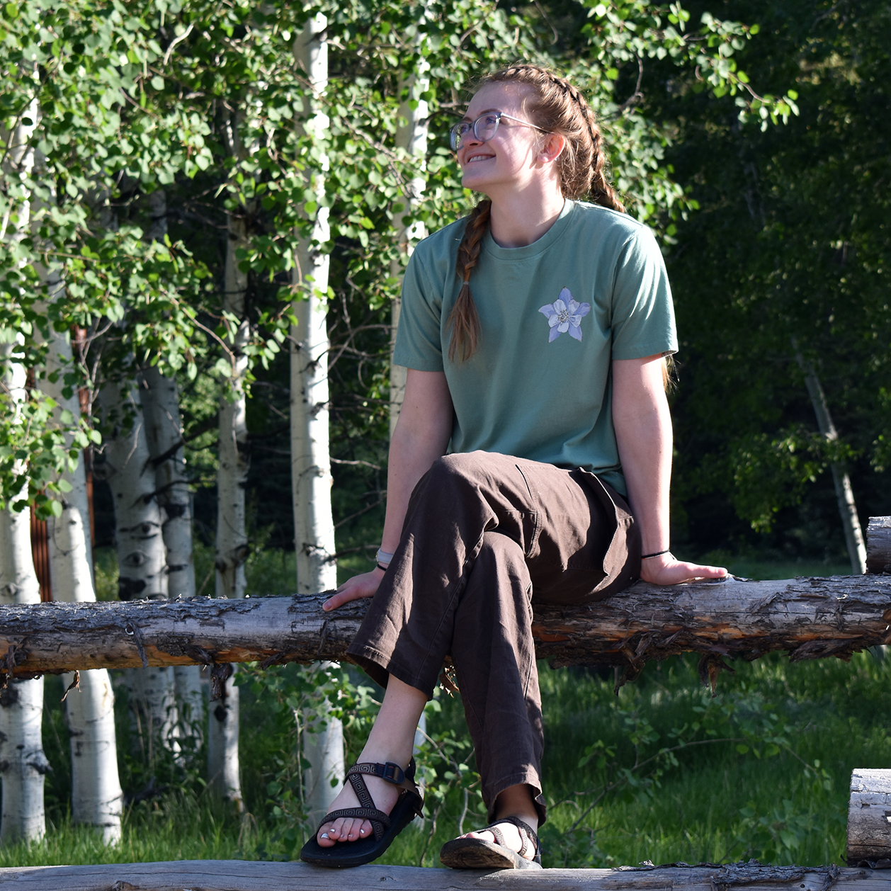 Blue Columbine 100% Organic Cotton Tee